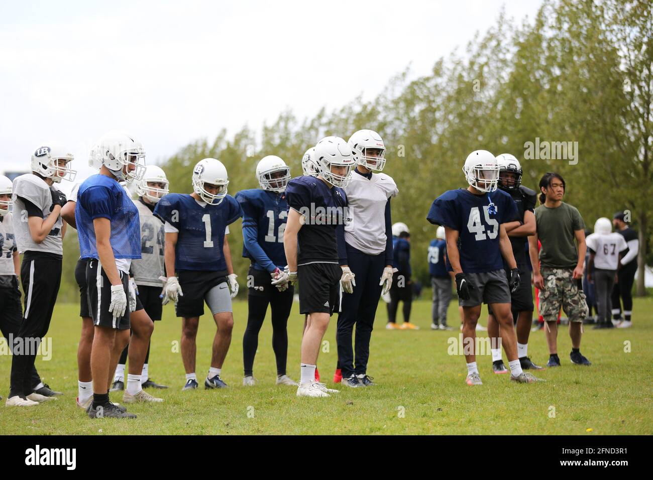 Young members of the London Blitz American football team in Finsbury Park, north London. (Photo