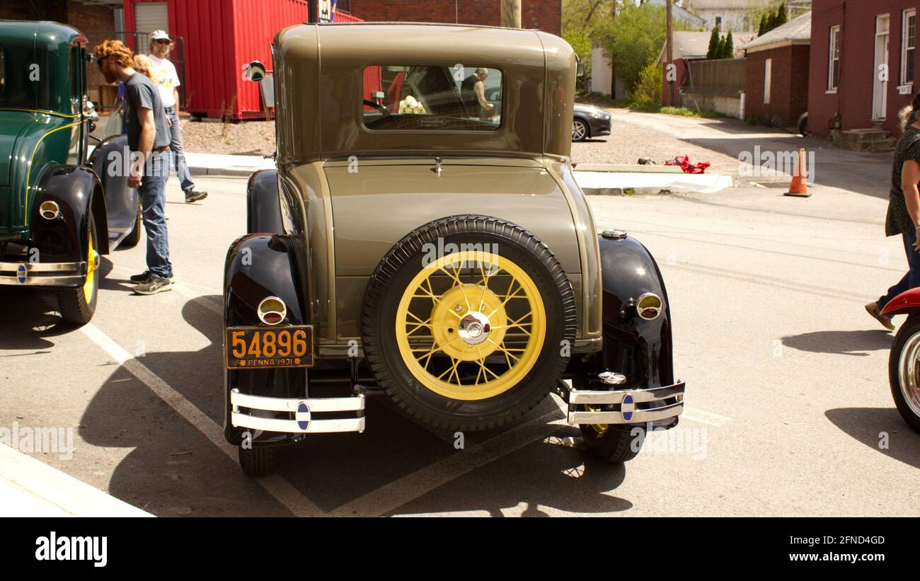 A Rear View of a 1931 Ford Model A Stock Photo