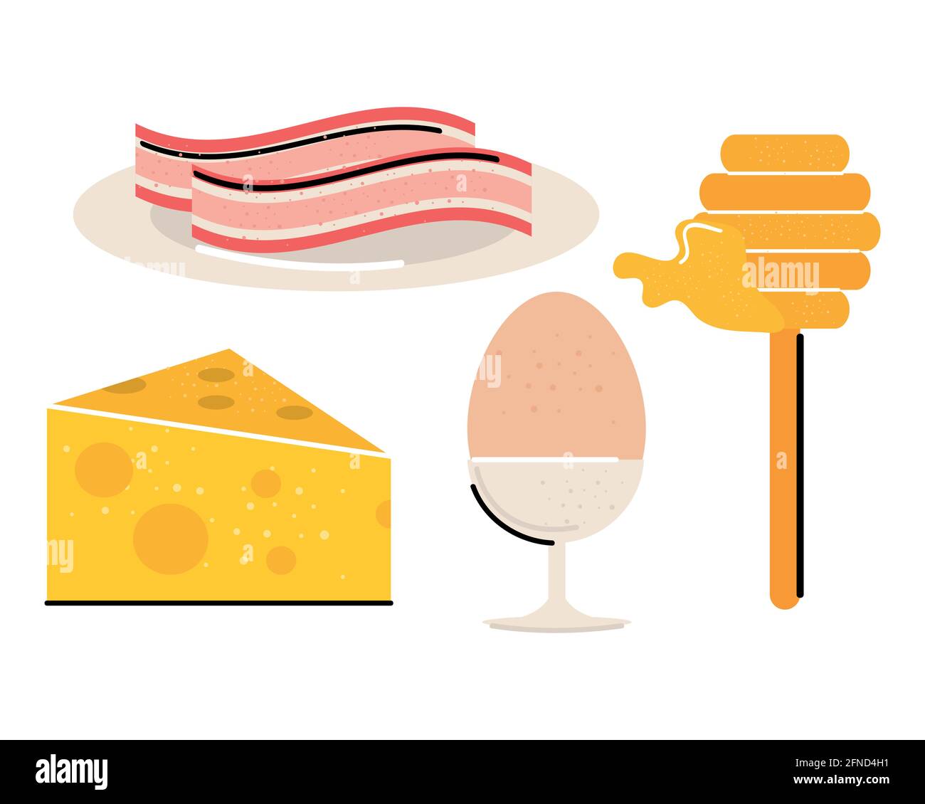 breakfast food icons Stock Vector