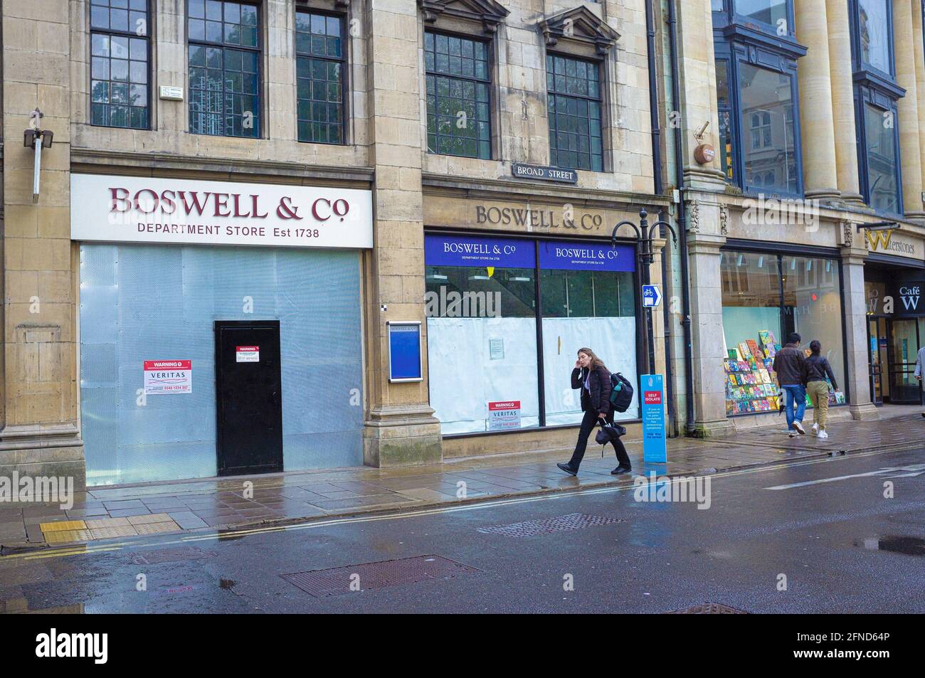 Trading since 1738, Boswells a well respected Oxford department store, has finally closed its doors - a victim of the coronavirus pandemic. Stock Photo