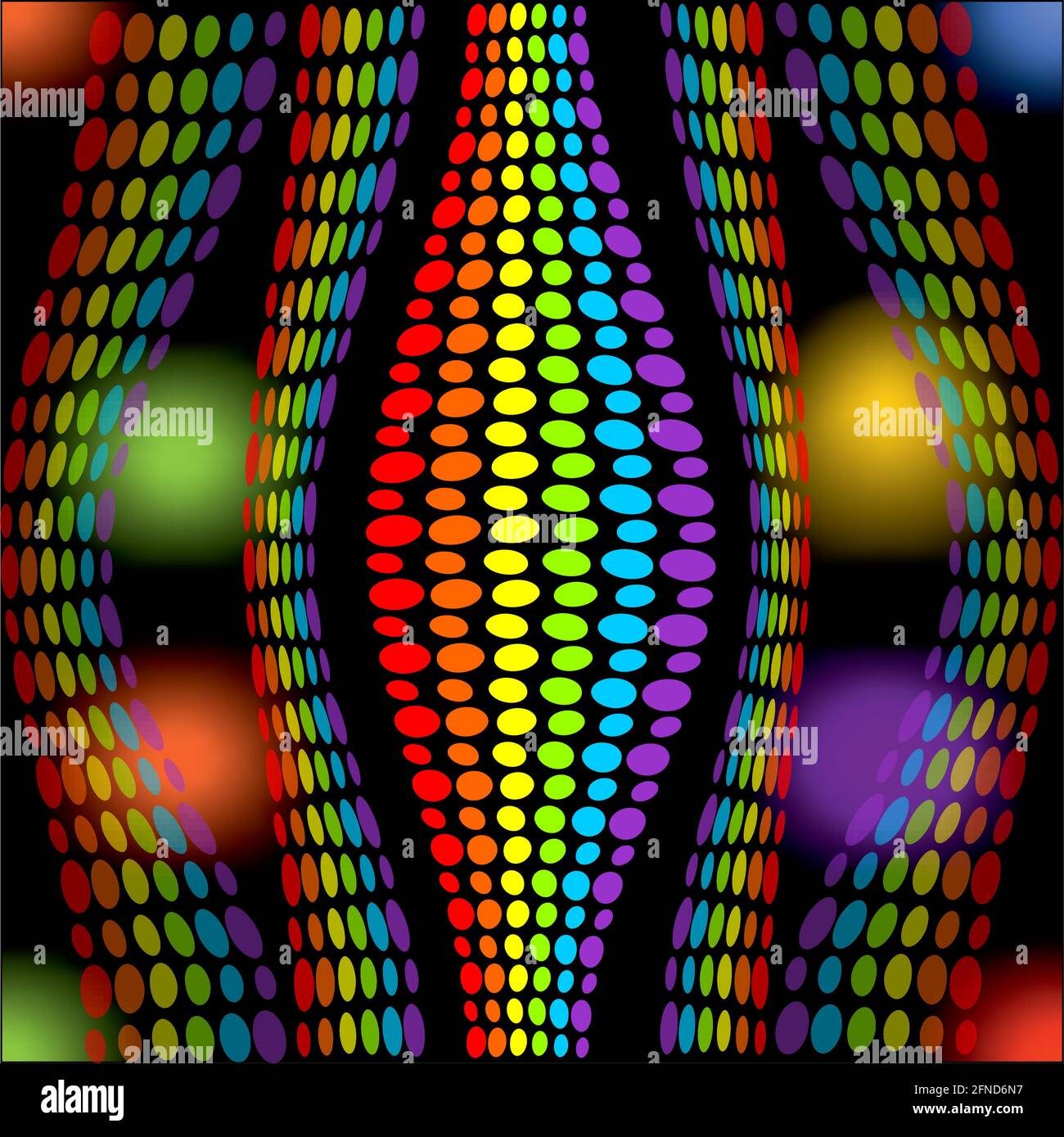 Abstract background with rainbow LED on the black area Stock Vector