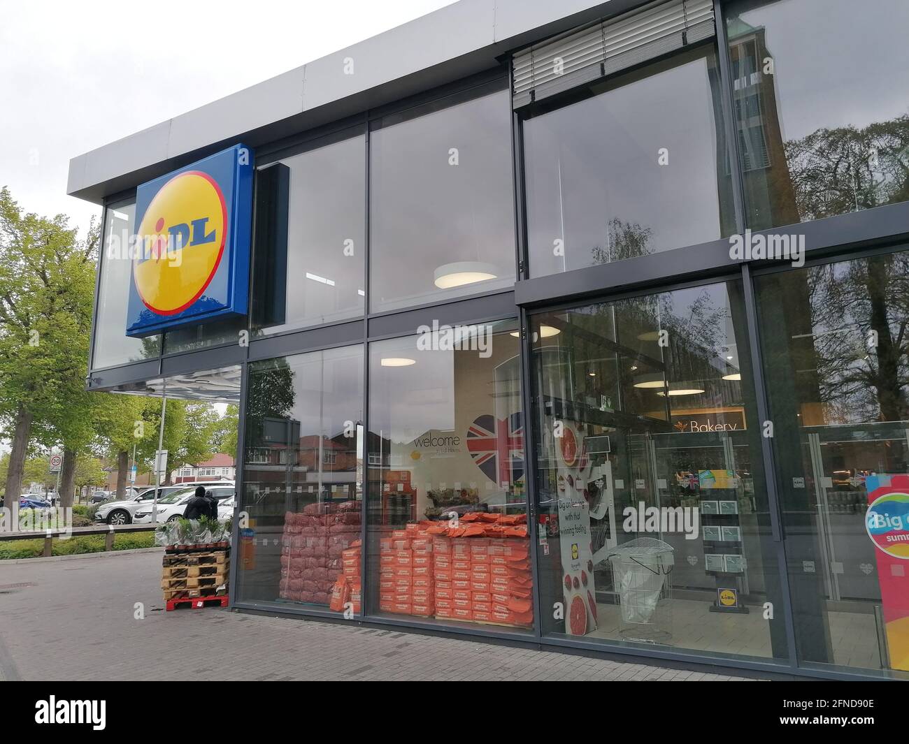 Lidl Supermarket enterance showcase Hayes, London, UK Stock Photo Alamy