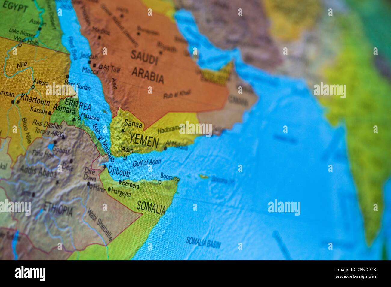 The Gulf Of Aden Hi Res Stock Photography And Images Alamy Map Of The Gulf Of Aden On A Globe 2FND9TB