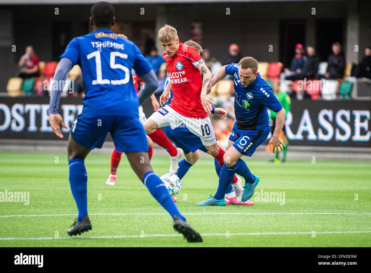 Silkeborg, Denmark. 15th May, 2021. Magnus Mattsson (10) of Silkeborg IF  and Lasse Petry (6) of HB Koege seen during the NordicBet Liga match  between Silkeborg IF and HB Koege at Jysk