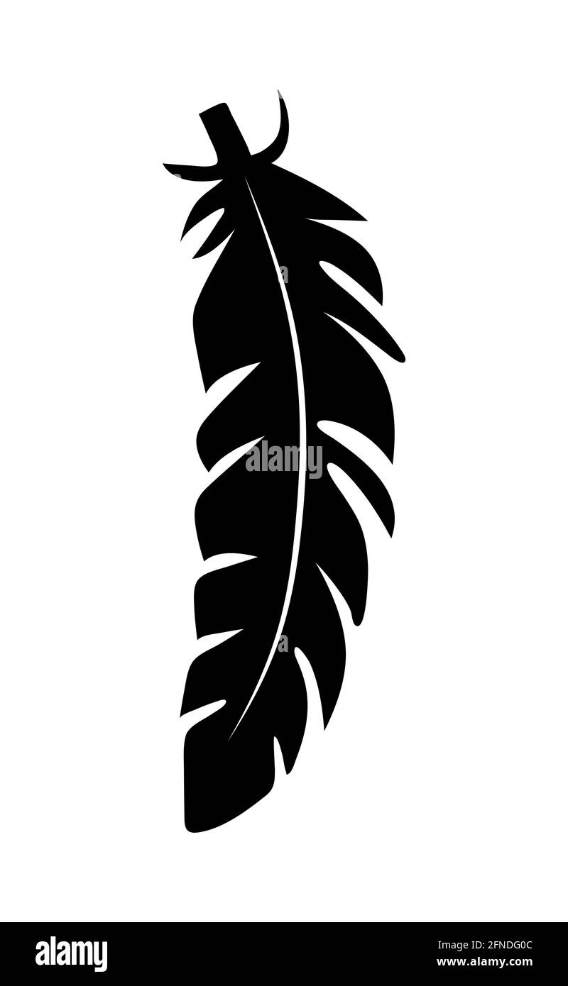 Illustration Of An Old Feather Feather Feather Silhouette Retro Image 