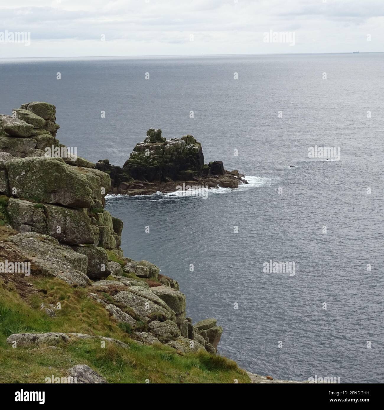 lands end, coastpath Cornwall, England,  UK . 05,05,2021. A rugged rocks, Lands End Cornwall Stock Photo