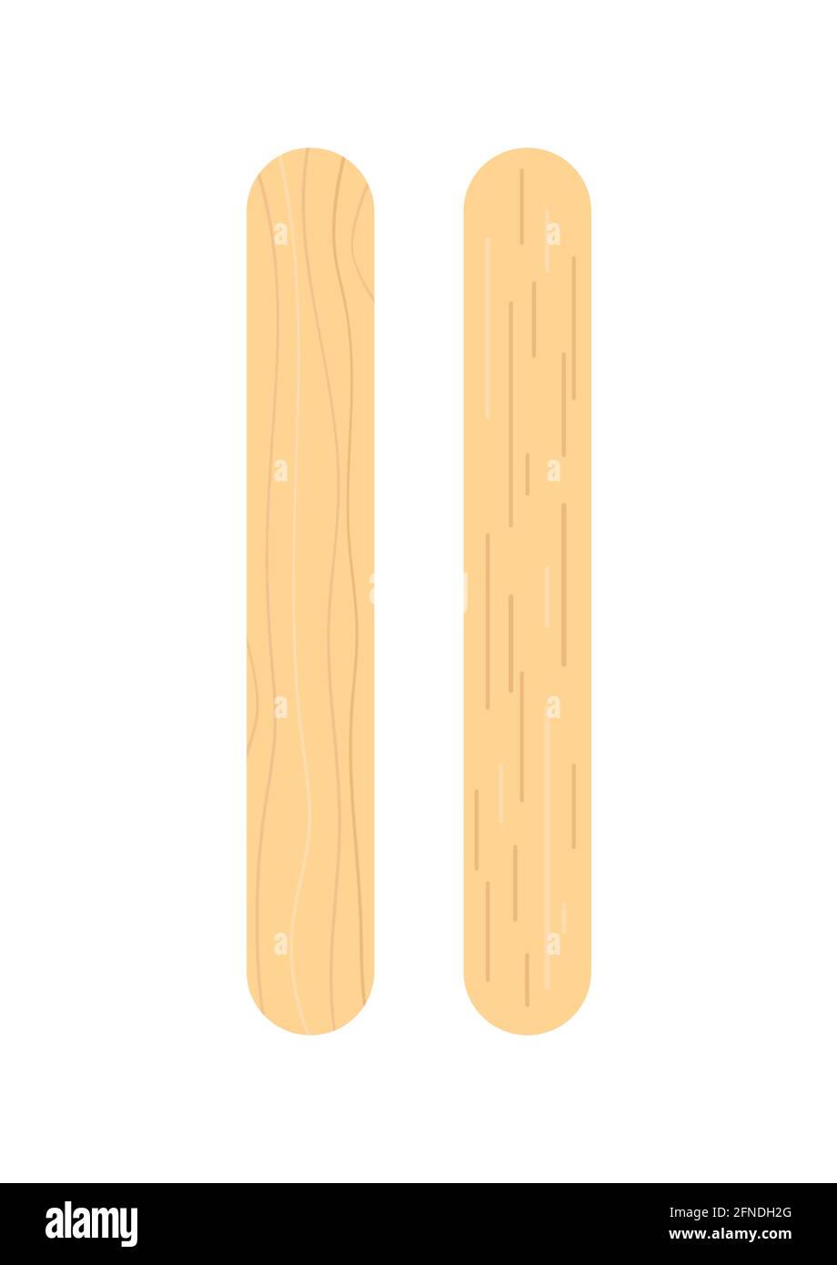 Popsicle stick for ice cream, medical tongue depressor set Stock Vector