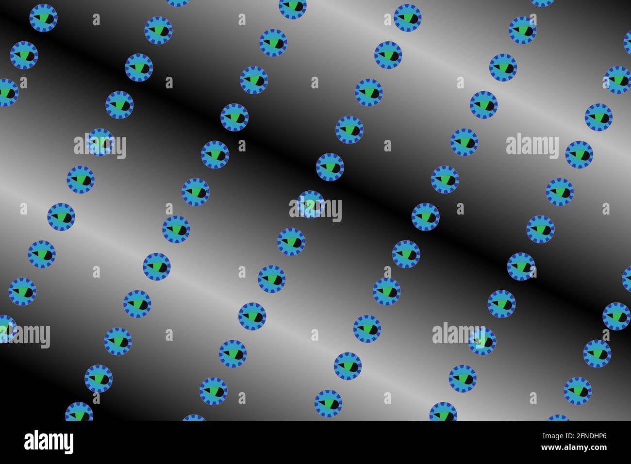 Yellow and Black Abstract Drop Motif with Blue Teardrop Ovals and Micro-Dot Field in Panel Formation