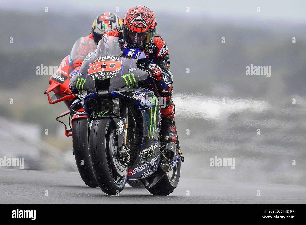 Le Mans, France. 16th May, 2021. Races of MotoGP SHARK Grand Prix of France  at Le Mans circuit, Francia May 16, 2021 In picture: France Fabio  Quartararo and Australia Jack Miller Carreras