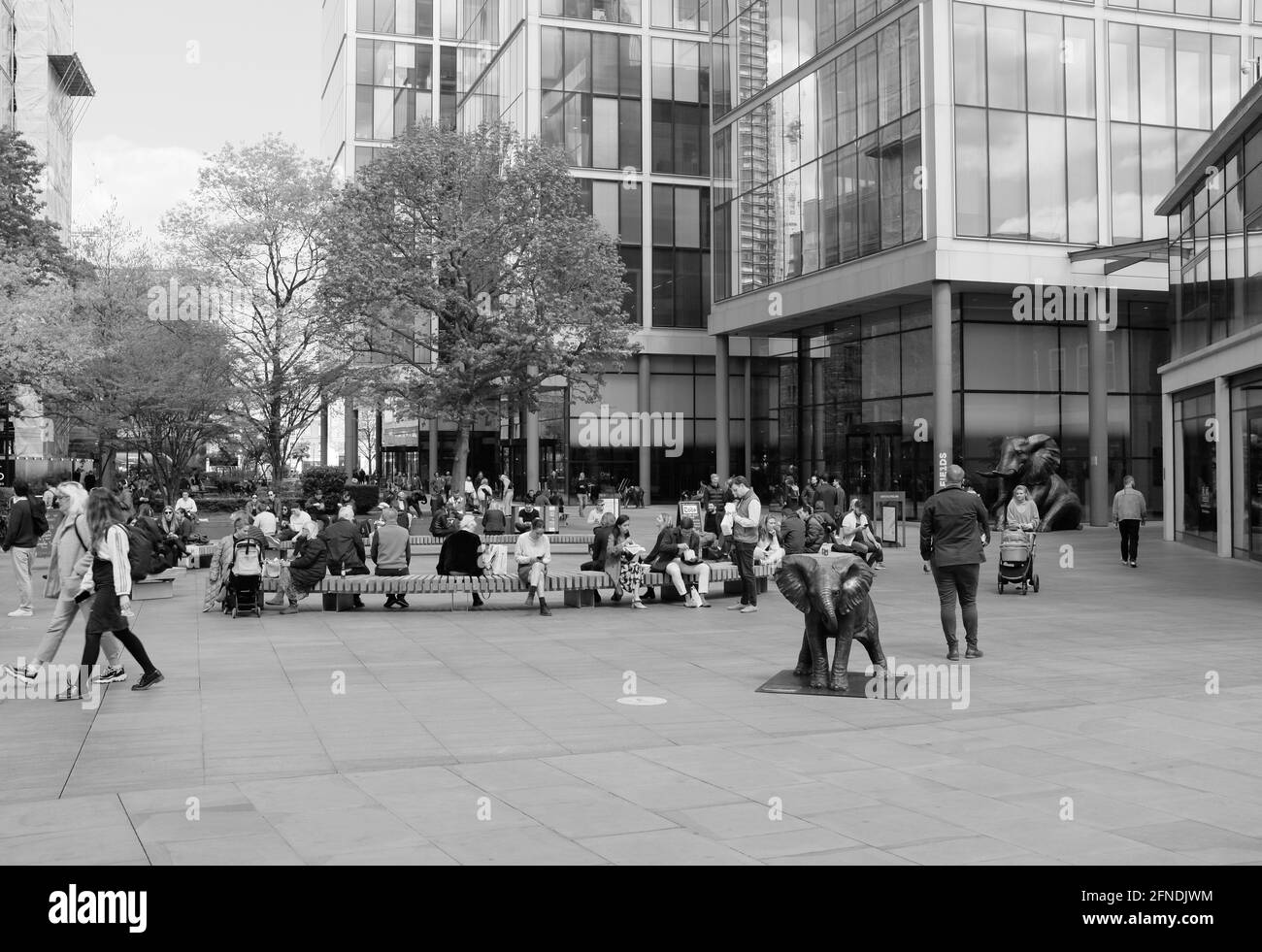 Brushfield Street Near Spitalfields Market In East London Stock Photo