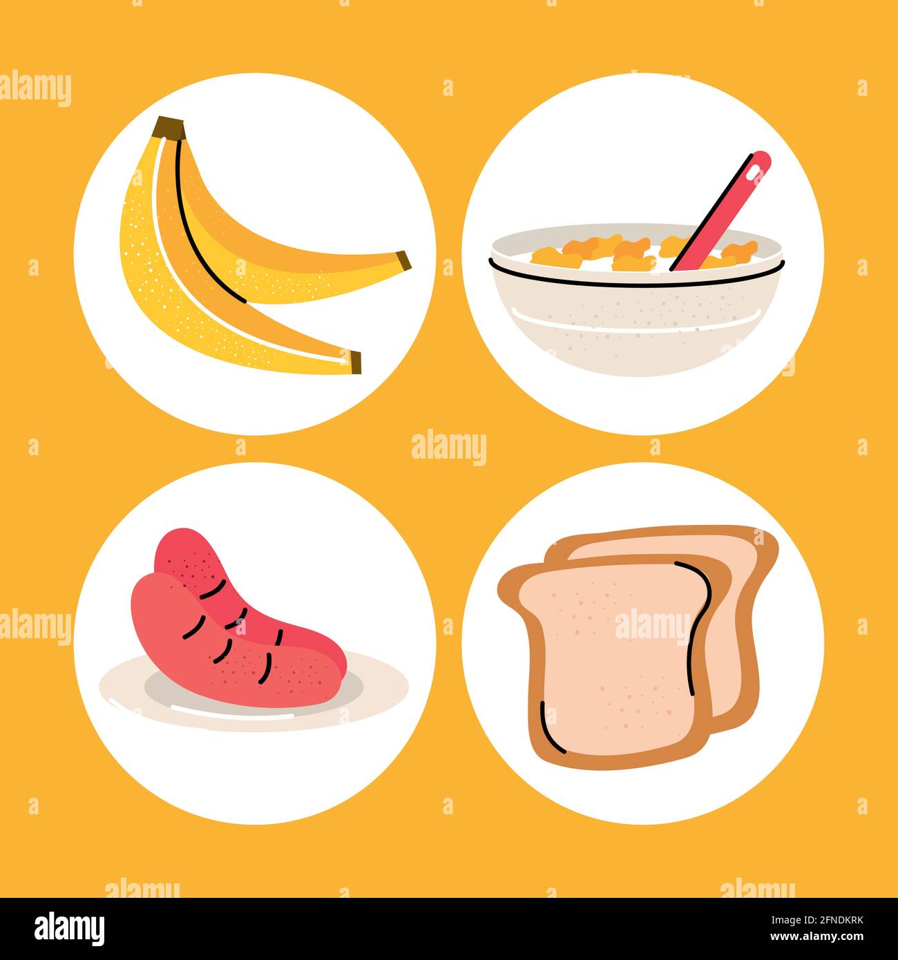 breakfast food set Stock Vector Image & Art - Alamy