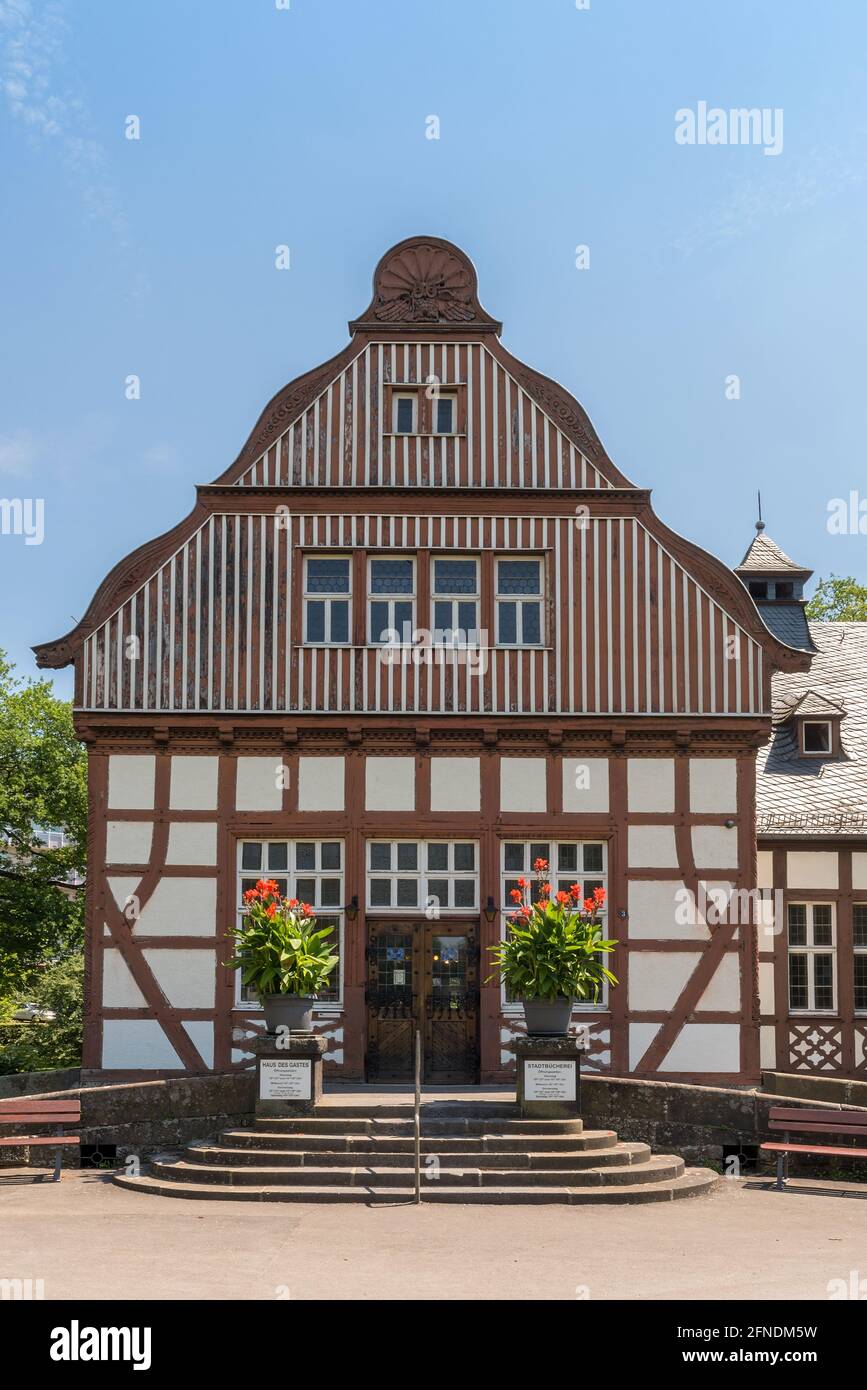 the library in the former inhalatorium by the architect Wilhelm Jost, Bad Nauheim, Germany Stock Photo