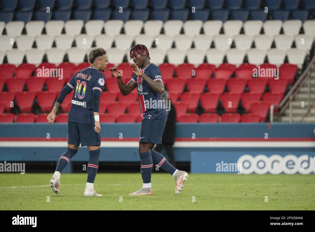 Bioty Moise Kean Psg Scored A Goal Celebration With Neymar Da Silva Santos Junior Neymar Jr Psg During The French Championship Ligue 1 Football Match Between Paris Saint Germain And Stade De