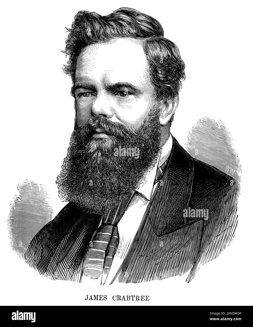 James Crabtree (18191875), empresario británico. Grabado de 1875 Stock