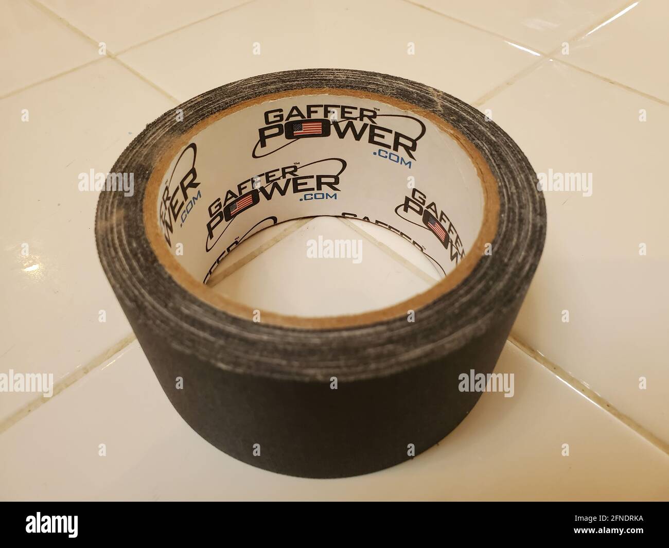 Closeup shot of the Gaffer Power premium gaffer tape with the company