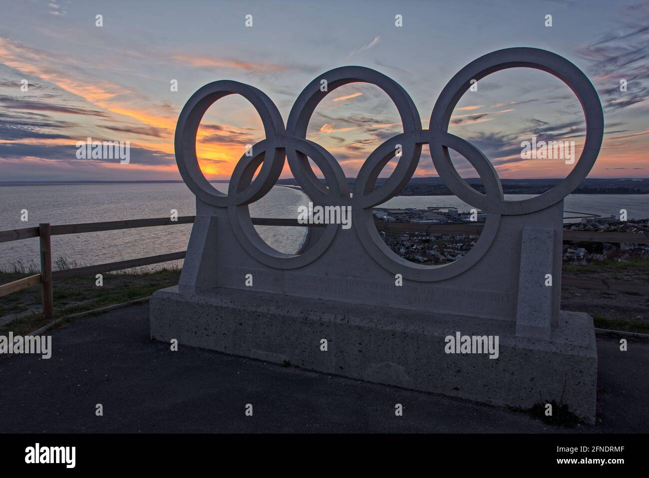 Weymouth portland olympic rings hires stock photography and images Alamy
