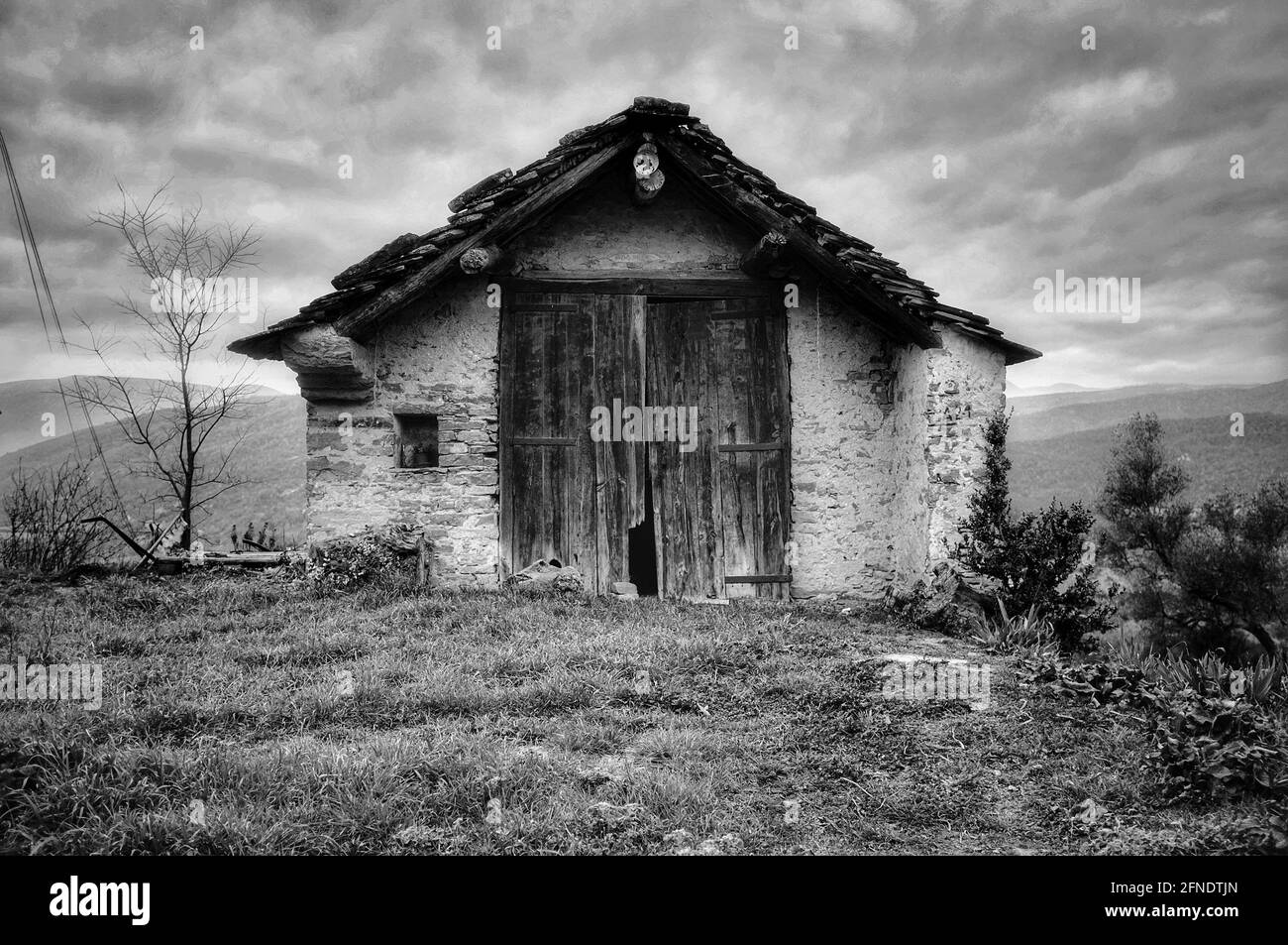 Old rural hut Black and White Stock Photos & Images - Alamy