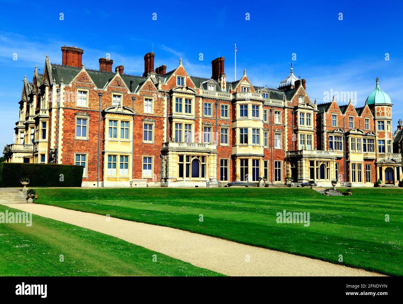 Sandringham House, Norfolk, country retreat, of HM the Queen, 19th century, British Victorian architecture, England UK Stock Photo