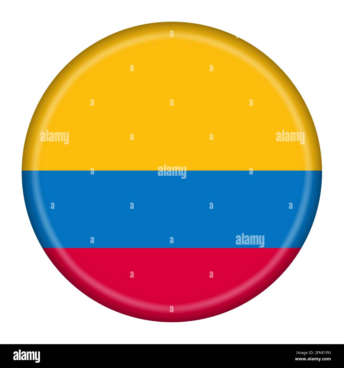 Colombia flag button 3d illustration with clipping path Stock Photo