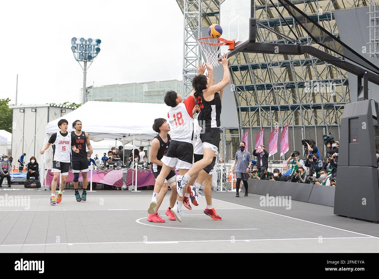 2021/05/16, Tokyo, a Ready Steady Tokyo - Basketball (3x3) Test Event in preparation for the postponed Tokyo 2020 Olympics was held on today at the Aomi Urban Sports Park. (Photos by Michael Steinebach/AFLO) Stock Photo