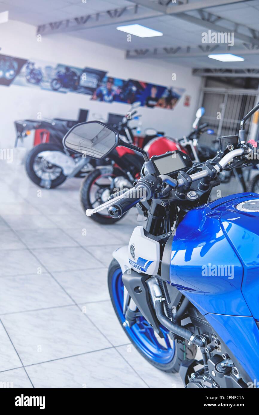 Lima, Peru - May 15, 2021: Yamaha motorcycle shop, Yamaha MT03 abs,  Motorcycles in the showroom Yamaha shop. Store motorcycle, professional  tools, sel Stock Photo - Alamy