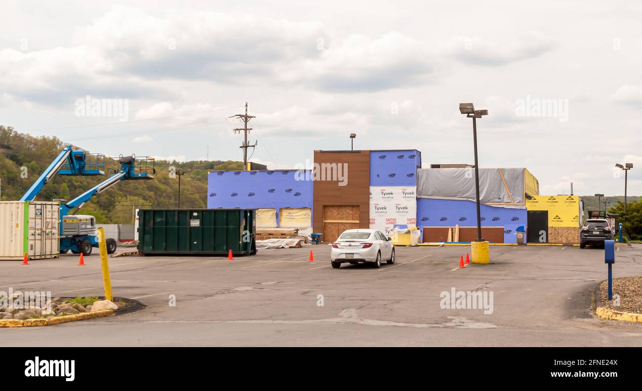 A Burger King restaurant under construction in Franklin, Pennsylvania