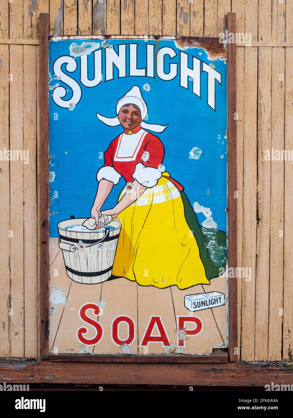 Vintage advert for Sunlight Soap, Coal Creek, Korumburra, Australia Stock Photo