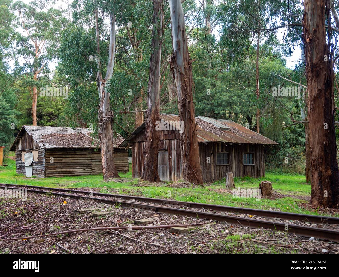 Old wooden buildings at Coal Creek, Korumburra, Australia Stock Photo