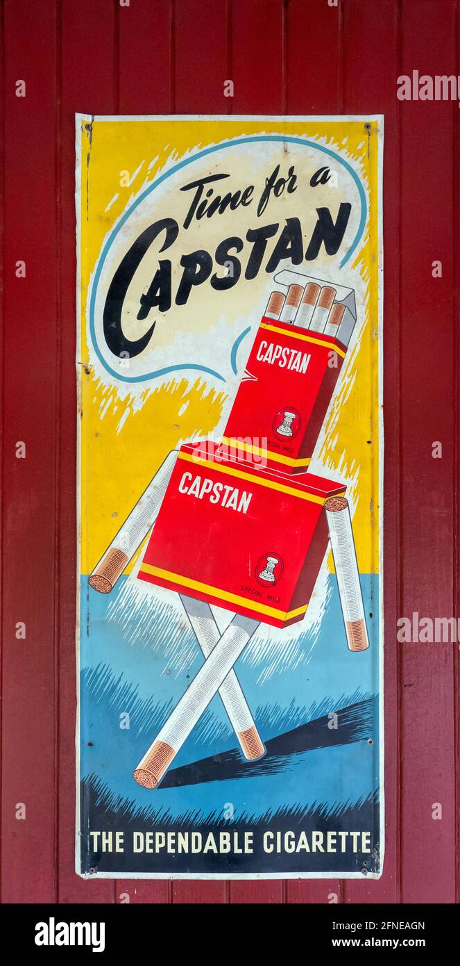 Vintage Capstan Cigarette advert, Coal Creek, Korumburra, Australia