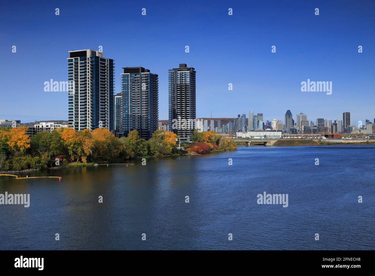 Highrise buildings on the Saint Lawrence River, Montreal, Province of
