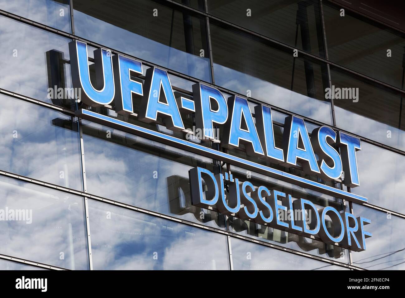Ufa-Palast Duesseldorf, lettering on the building, multiplex cinema, North Rhine-Westphalia, Germany Stock Photo