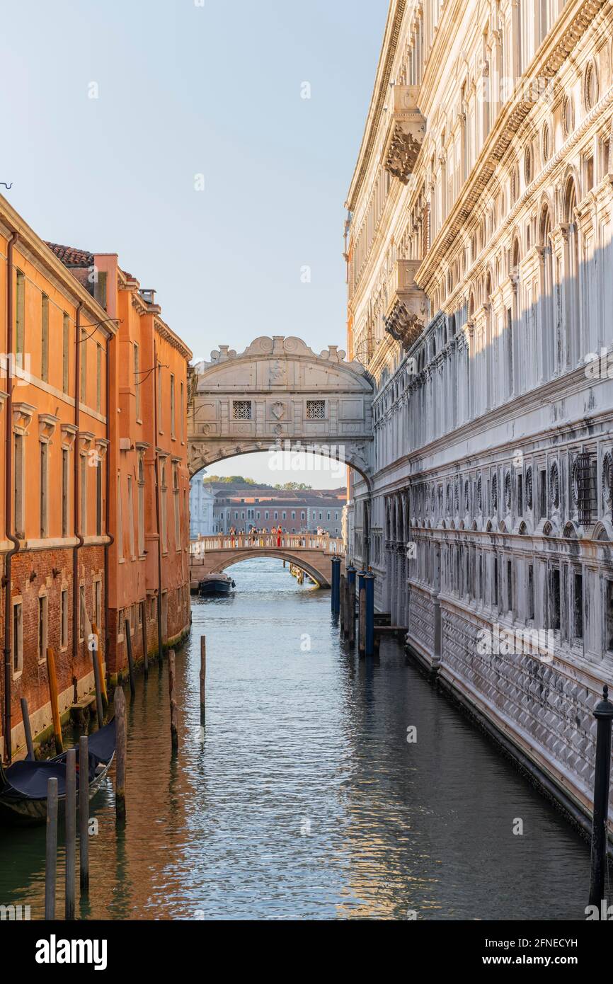 Canal Rio di Palazzo, behind Bridge of Sighs, Venice, Veneto, Italy Stock Photo