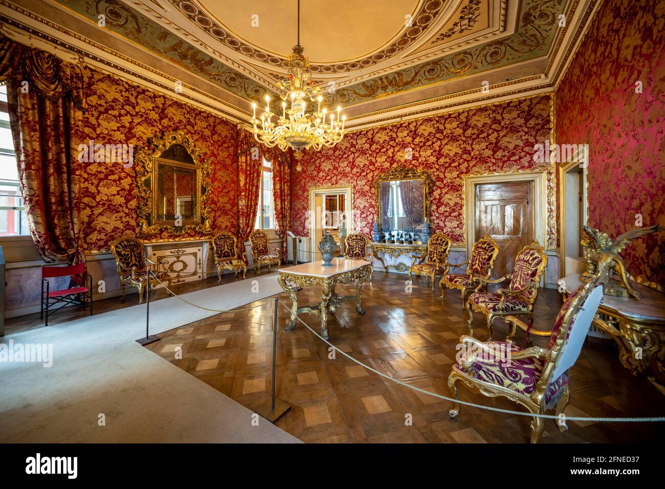 Historical living room of a Venetian palace, Museo Correr, Venice ...