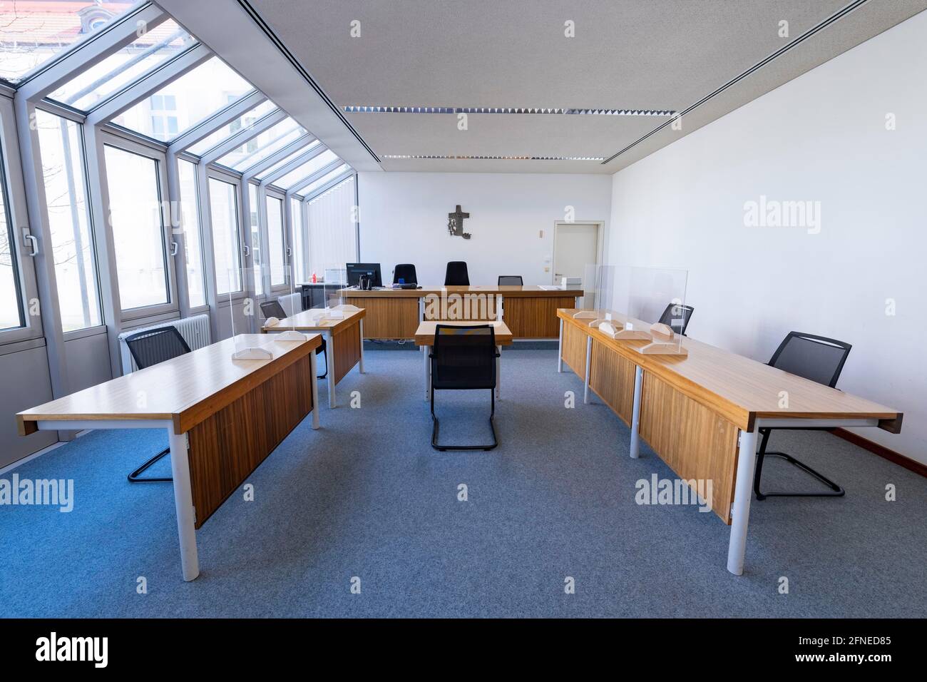 Courtroom 3 at the Erding Local Court, Bavaria, Germany Stock Photo