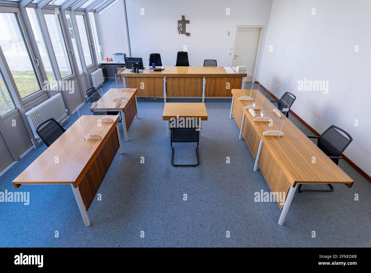 Courtroom 3 at the Erding Local Court, Bavaria, Germany Stock Photo