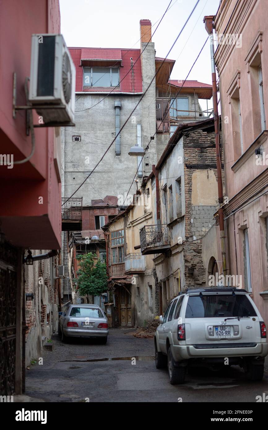 Poor and old quaters in Tbilisi capital city of Stock Photo Alamy