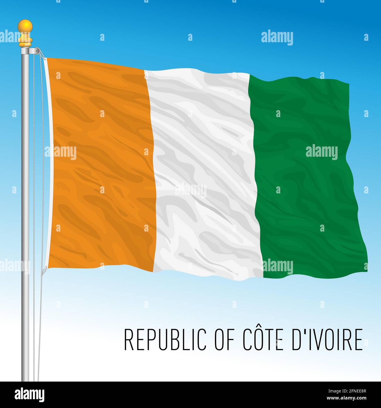 drapeau glassy cote d'ivoire ivory coast flag Stock Illustration