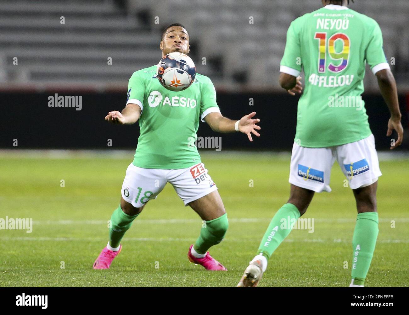 Arnaud Nordin of Saint-Etienne during the French championship Ligue 1  football match between Lille OSC (LOSC) and AS Saint-Etienne (ASSE) on May  16, 2021 at Stade Pierre Mauroy in Villeneuve-d'Ascq near Lille,