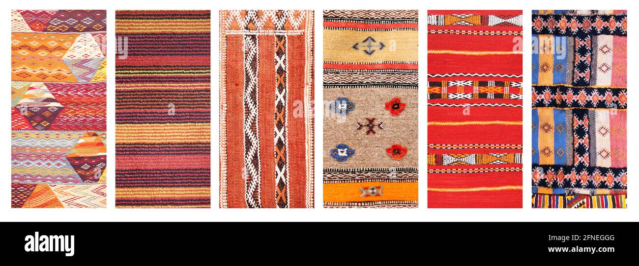 Set of vertical or horizontal banners with textures of berber