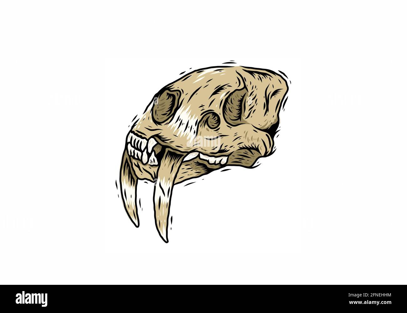 Brown sea lions skeleton line art illustration design Stock Vector