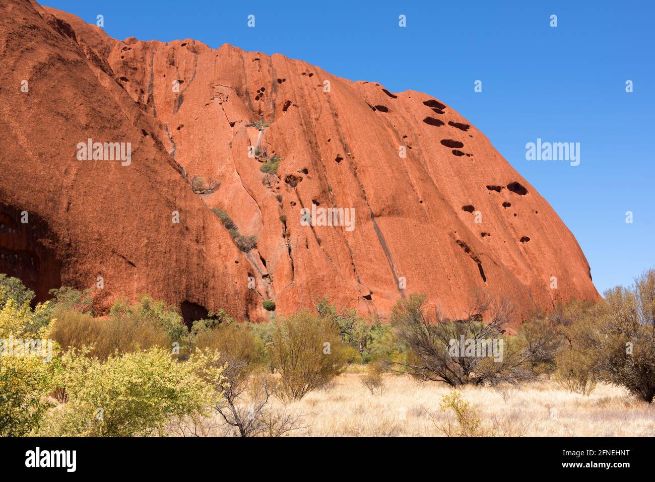 Uluru (Ayers Rock), Northern Territory, Australia, September 2018.  This imposing geological structure is the world's largest rock monolith. Stock Photo