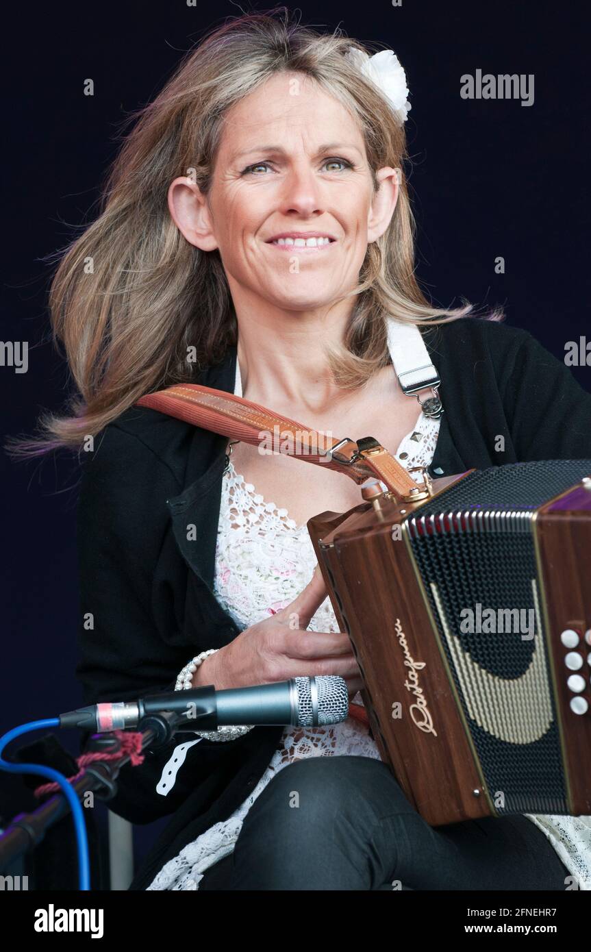 Sharon Shannon performing at the Wychwood festival, UK. June 9, 2012 Stock Photo