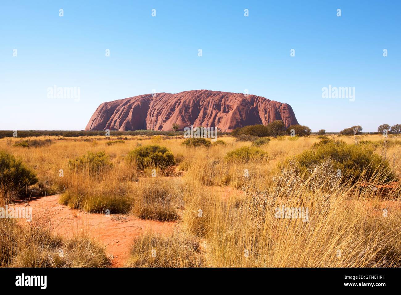 Uluru (Ayers Rock), Northern Territory, Australia, September 2018.  This imposing geological structure is the world's largest rock monolith. Stock Photo