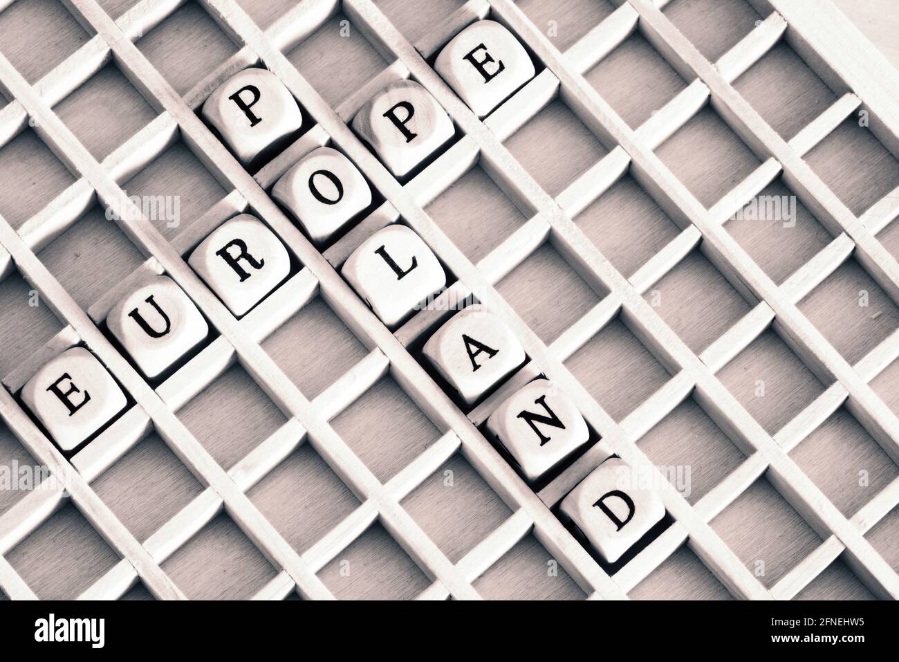 Words Poland and Europe Stock Photo