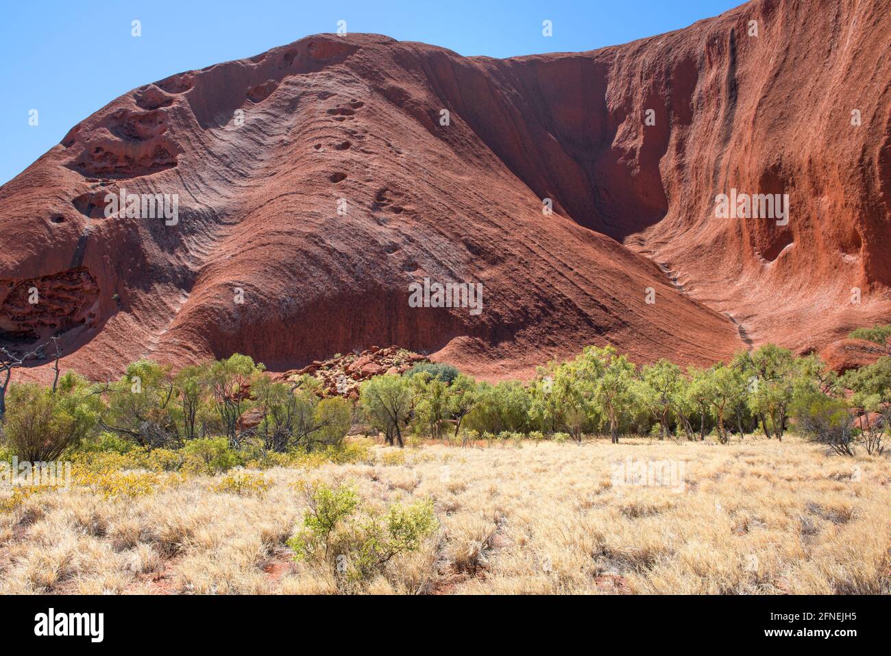 Uluru (Ayers Rock), Northern Territory, Australia, September 2018.  This imposing geological structure is the world's largest rock monolith. Stock Photo