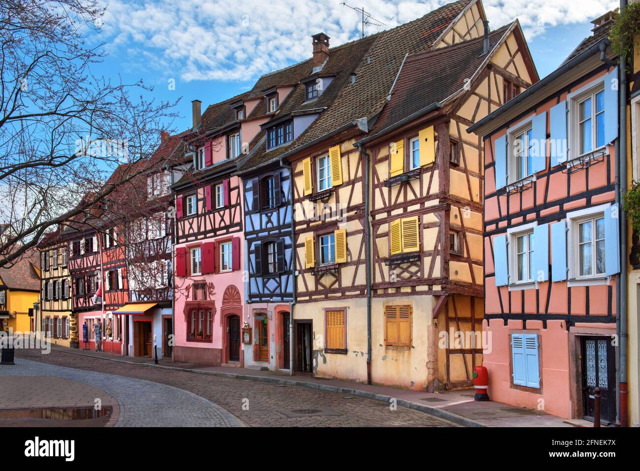 Colourful half-timbered houses in Colmar, Alsace, France Stock Photo