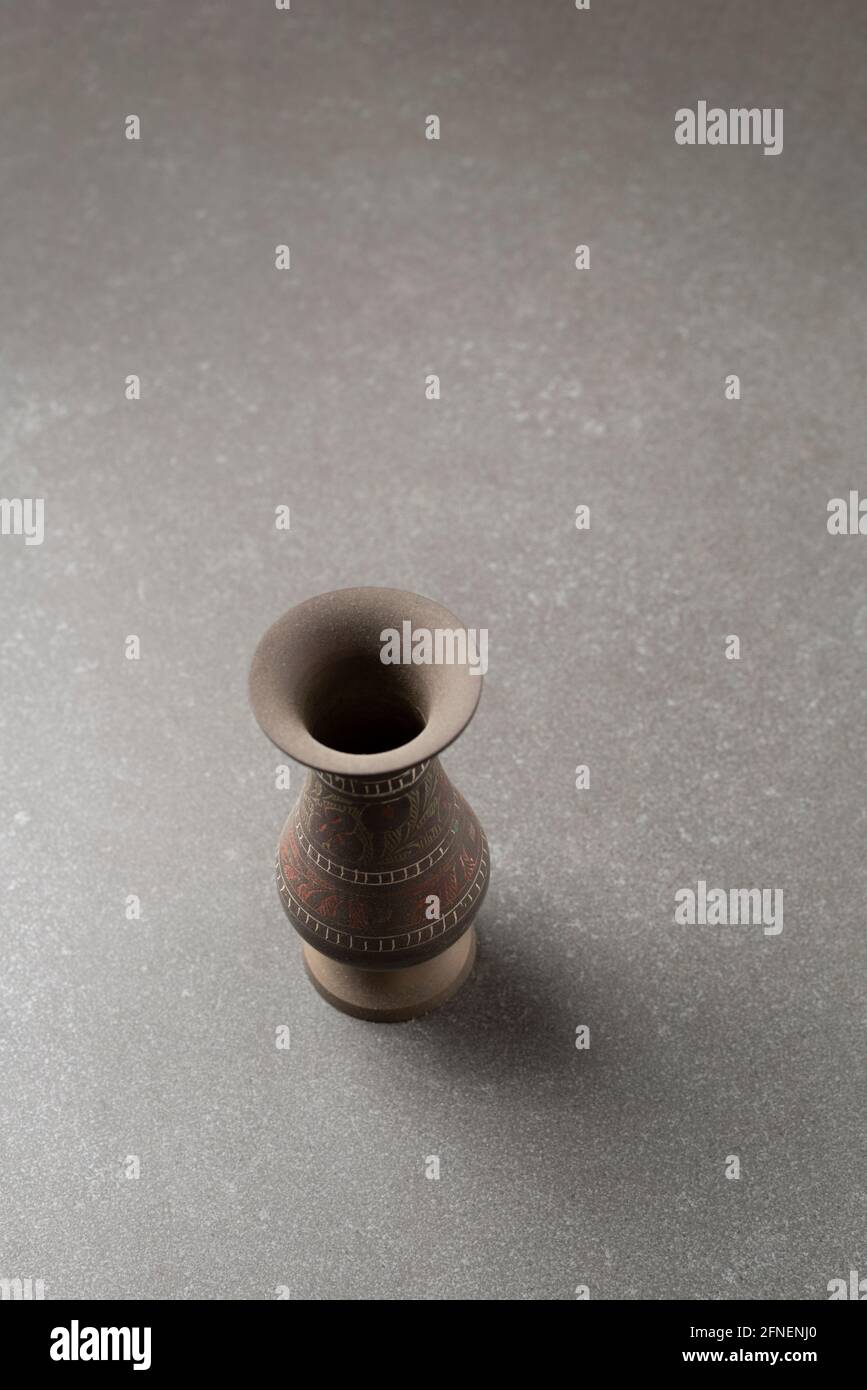 Antique indian brass vase Stock Photo - Alamy