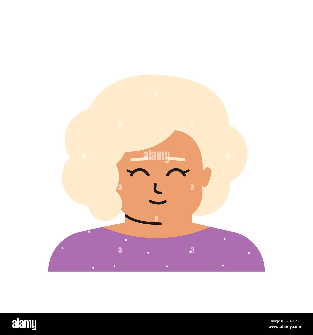 Vector flat isolated illustration with portrait of cartoon character. Avatar  of Caucasian little girl with blonde curly hair, bright skin, handsome fa  Stock Vector Image & Art - Alamy