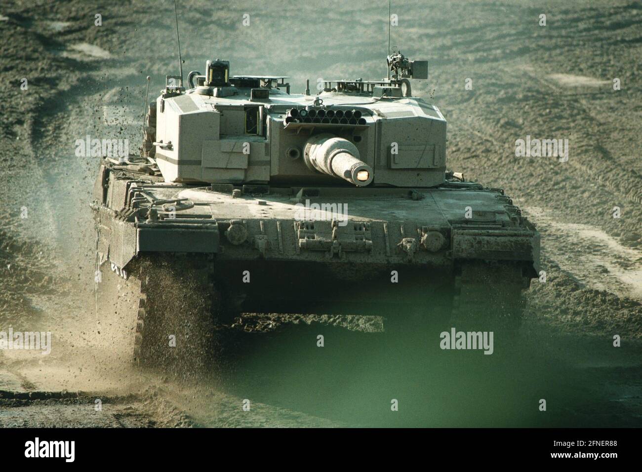 Leopard 2 main battle tank during a training demonstration at the Panzertruppenschule Munster. [automated translation] Stock Photo