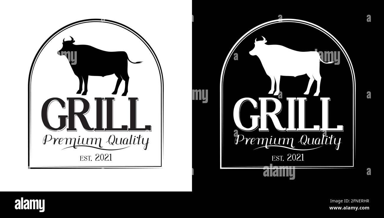 Grill Premium Quality Meat Vector Logo Stock Vector Image Art Alamy